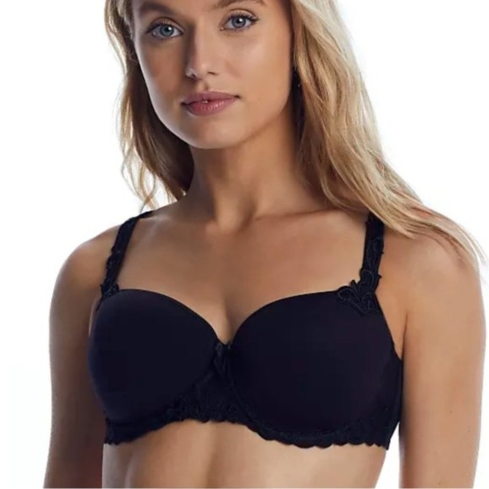 Simone Perele Black 131316 Andora 3D Convertible Plunge Bra NWT Size 38D